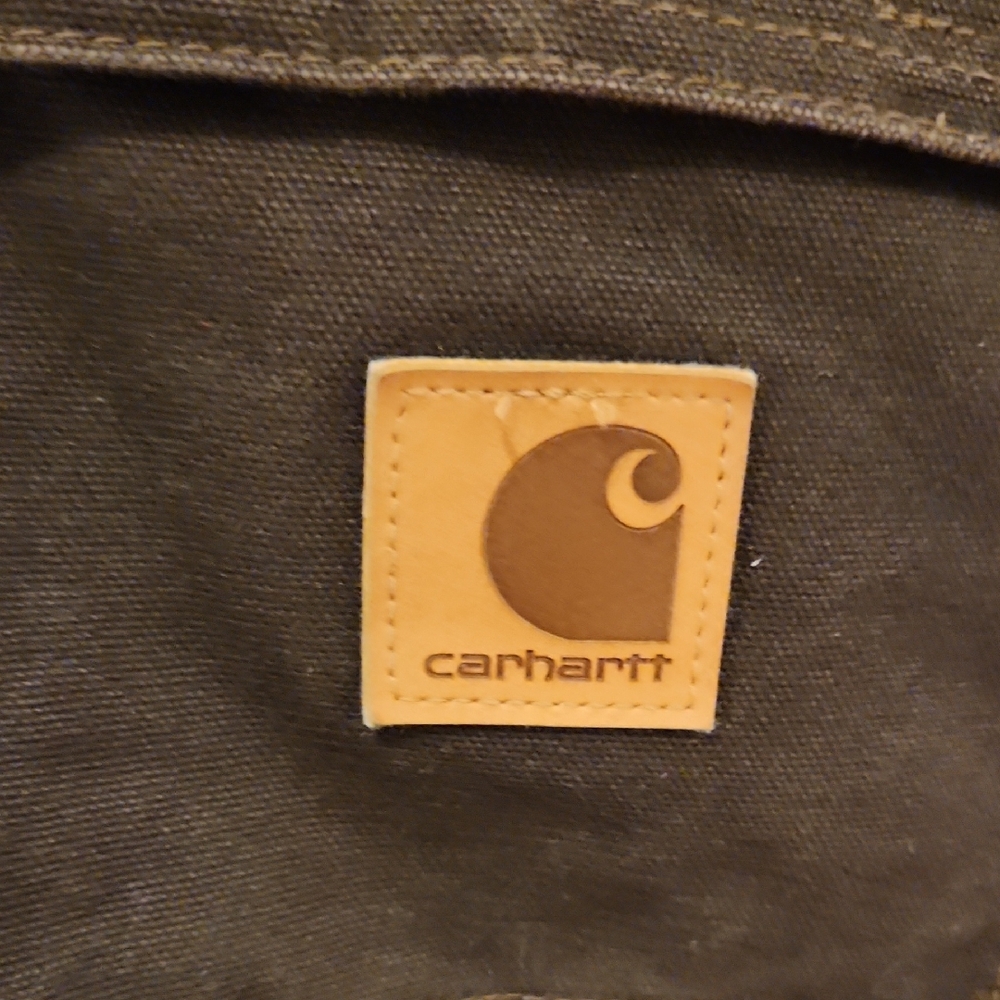Carhartt Dark Brown Canvas Arctic Quilt Lined Mens Coat Jacket - Picture 3 of 14